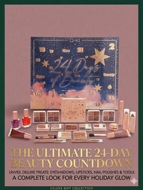 Q-KI Women's 24 Days of Beauty Christmas Advent Calendar Makeup Gift Set New